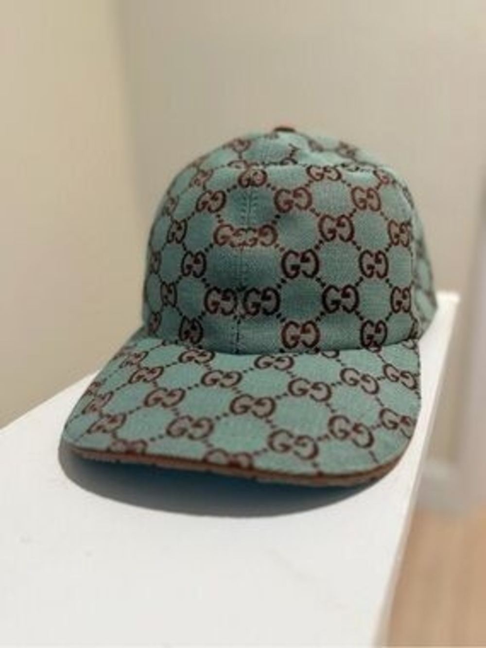 NWT Gucci GG Monogram Canvas Baseball Cap Hat Brown